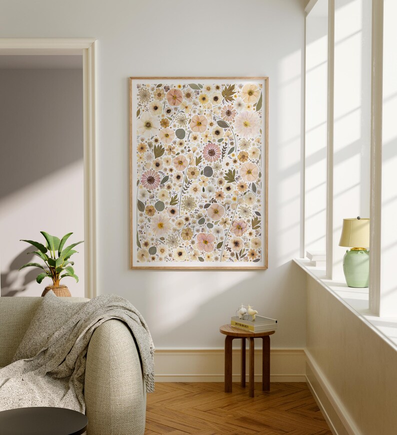 PRINT Pressed Flower Gliclée Print, Botanical Wall Art, Dried Wildflowers Herbarium Decor, Boho Nature Decor Gift image 4