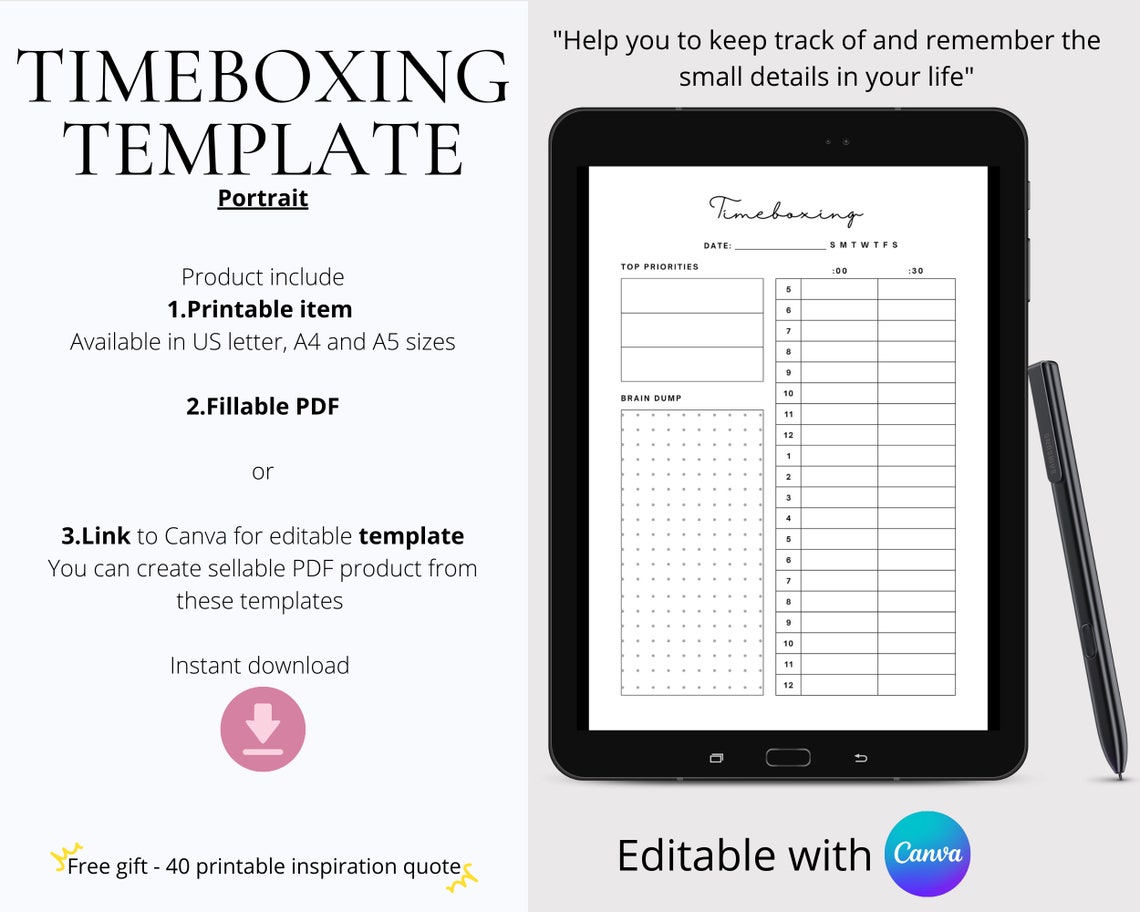 Timeboxing Template Timeboxing Template