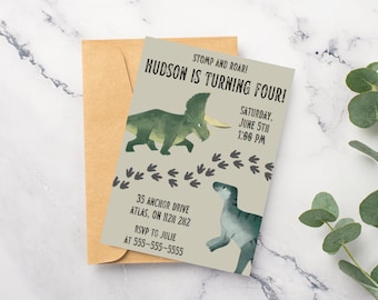 Dinosaur Birthday Invitation Template