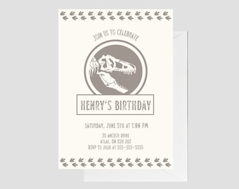 Dinosaur Birthday Invitation Template