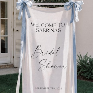 Personalized Linen Wedding Welcome Sign: Bridal Shower, Engagement Party