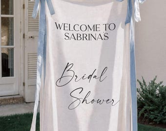 Personalized Linen Wedding Welcome Sign: Bridal Shower, Engagement Party