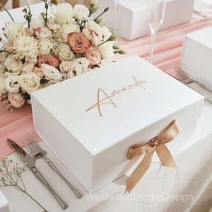 Personalized Bridesmaid Gift Box Set - Custom Name Bridesmaid Proposal Box, Empty Gift Box, Magnetic Bridal Party Gift Boxes, Wedding Gift