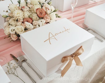 Personalized Bridesmaid Gift Box Set - Custom Name Bridesmaid Proposal Box, Empty Gift Box, Magnetic Bridal Party Gift Boxes, Wedding Gift