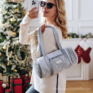 Benutzerdefinierte Samt Reisetasche, Brautjungfer Geschenke, Flitterwochen Tasche, Sporttasche, Geburtstagsgeschenk für sie, personalisierte Reisetasche, Weihnachtsgeschenk