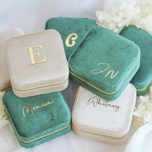 Personalisierte Schmuckschatulle, Brautjungfer Geschenk, Hochzeit Gefälligkeiten, Benutzerdefinierte Schmuckschatulle, Reise Schmuckschatulle, Schmuck Organizer | Muttertags Geschenk