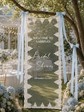 Custom Lace Wedding Welcome Sign, Personalized Lace Banner, Fabric Ceremony Signage, Bridal Shower Sign, Custom Wedding Reception Decor