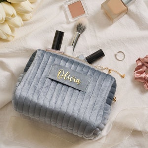 Custom Makeup Bag Personalised Bridesmaid Gifts Wedding Gift Travel Toiletry Bag Cosmetic Bag Birthday Gift Wedding Favors image 2