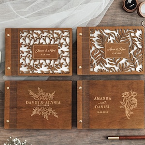 Personalized Wooden Guest Book – Custom Wedding Photo Album, Keepsake for Couples & Wedding Gifts image 7