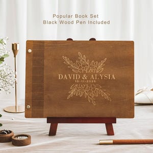 Personalized Wooden Guest Book – Custom Wedding Photo Album, Keepsake for Couples & Wedding Gifts image 5