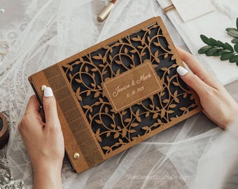 Personalized Wedding Guest Book, Wooden Guest Book, Photobooth Guestbook, Wooden Guest Book, Wedding Album, Engagement Gift, Wedding Gifts.