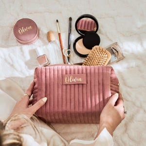 Benutzerdefinierte Make-up Tasche, personalisierte Brautjungfer Geschenk, Hochzeitsgeschenk, Reise Kulturbeutel & Kosmetiktasche, Geschenk für sie, Weihnachtsgeschenk, Geschenk für Mama