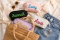 Custom Beach Bag, Personalized Waterproof Bag,  Custom Name Tote Bag, Gift For Her, Bridesmaid Gift, Summer Party Gift, Bridal Shower Favor product logo