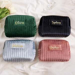 Custom Makeup Bag Personalised Bridesmaid Gifts Wedding Gift Travel Toiletry Bag Cosmetic Bag Birthday Gift Wedding Favors image 5