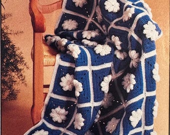 Vintage Romantic Crochet Afghan Throw Baby Blanket Pattern PDF instant download 1980’s Mother’s Day graduation