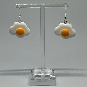 Handmade Jewelry Miniature food Sunny Side up egg earrings! Gift idea
