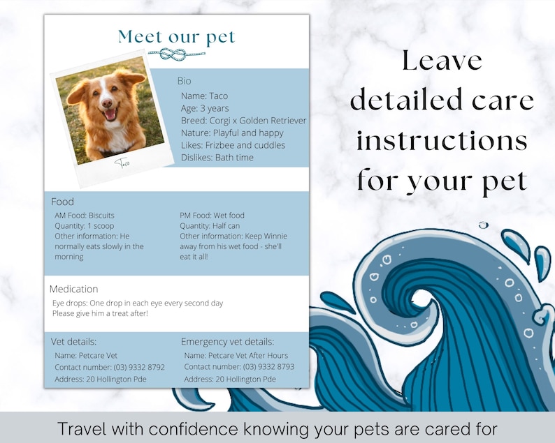 House Sitter Instructions Template, Editable Canva House Sitter