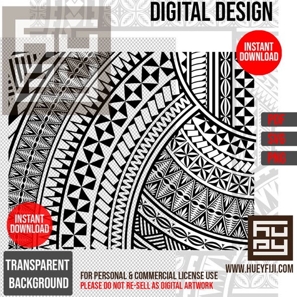 Tongan Kupesi Ngatu Stencil Cake Wrap Vinyl Tribal Pattern Digital Design - Instant Download | Commercial License Artwork