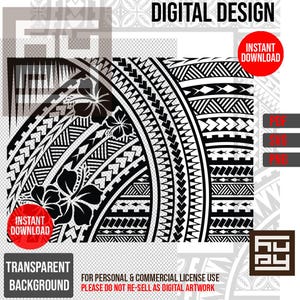 Samoan Tatau Floral Polynesian Design Artwork | SVG Digital Download |Commercial License for Tshirt or Merchandise