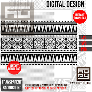 Samoan Tatau Polynesian Tribal Seamless Digital Pattern - Instant Download | Personal & Commercial License