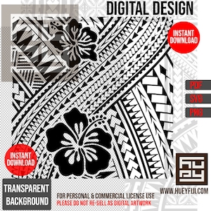 Samoan Tatau Tribal Polynesian Stencil Siapo Art Print 12inch x 12inch SVG Cut file | Clipart - Instant Download Digital Art