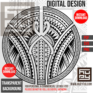 Samoan Tatau Siapo Polynesian Tattoo Tribal SVG Clipart - Digital Design | Instant Download | Commercial License Cricut Cut File