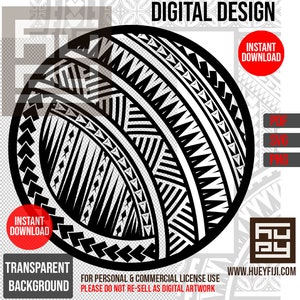 Samoan Tatau Polynesian Siapo Tribal Tattoo Print Design - Instant Download | Personal & Commercial License | Pacific Art Decor
