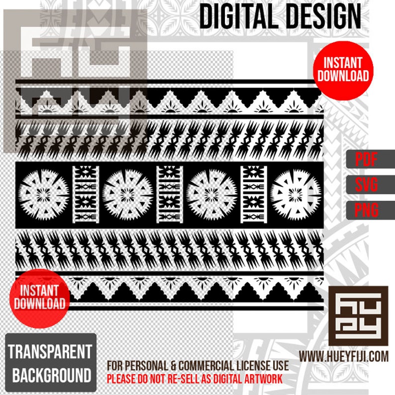 Fijian Kesakesa Masi Tapa Tribal A4 Vector 12x9inch Seamless Pattern ...