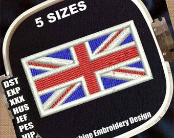 Union Jack Flag Machine Embroidery Design: UK Flag (Digital File)