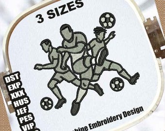 Soccer Player Machine Embroidery Design | Sports Embroidery (Digital File)