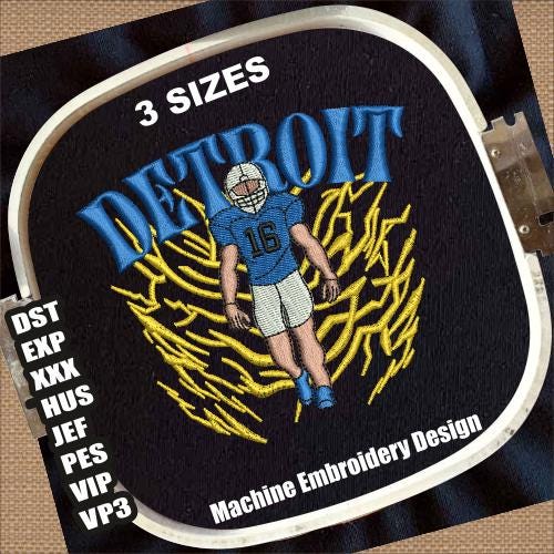 Detroit Machine Embroidery Designs | Detroit Letters Embroidery Patterns | Detroit Dst Pes Jef Exp Xxx Hus Embroidery Files Instant Download