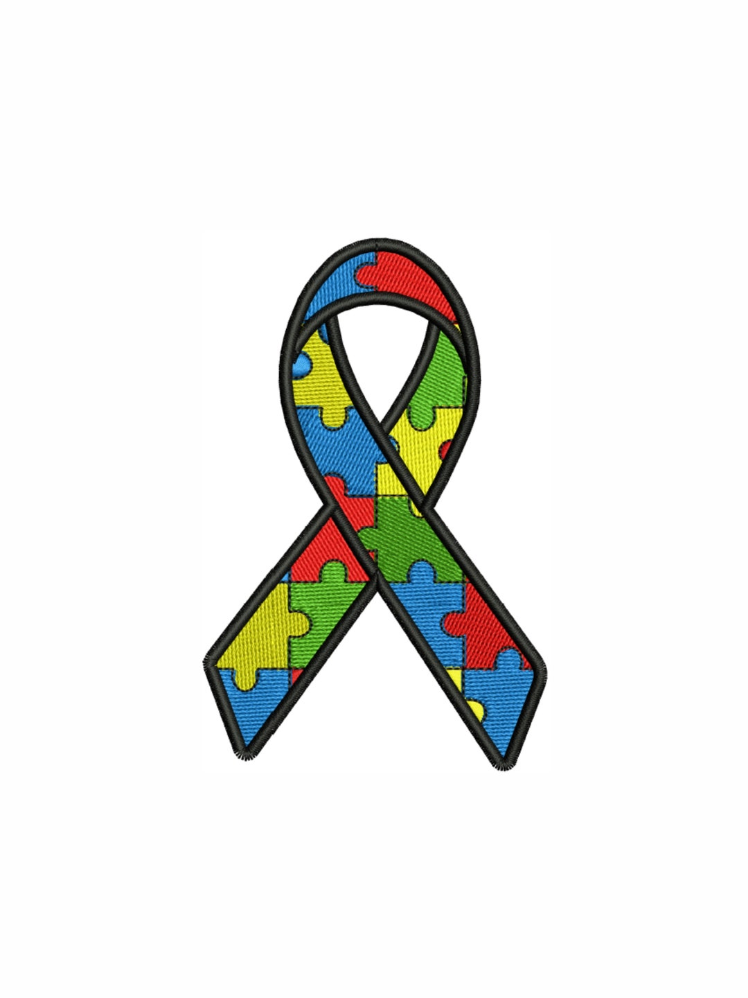 Autism Awareness Ribbon Embroidery Design | Puzzle Symbol (digital File ...