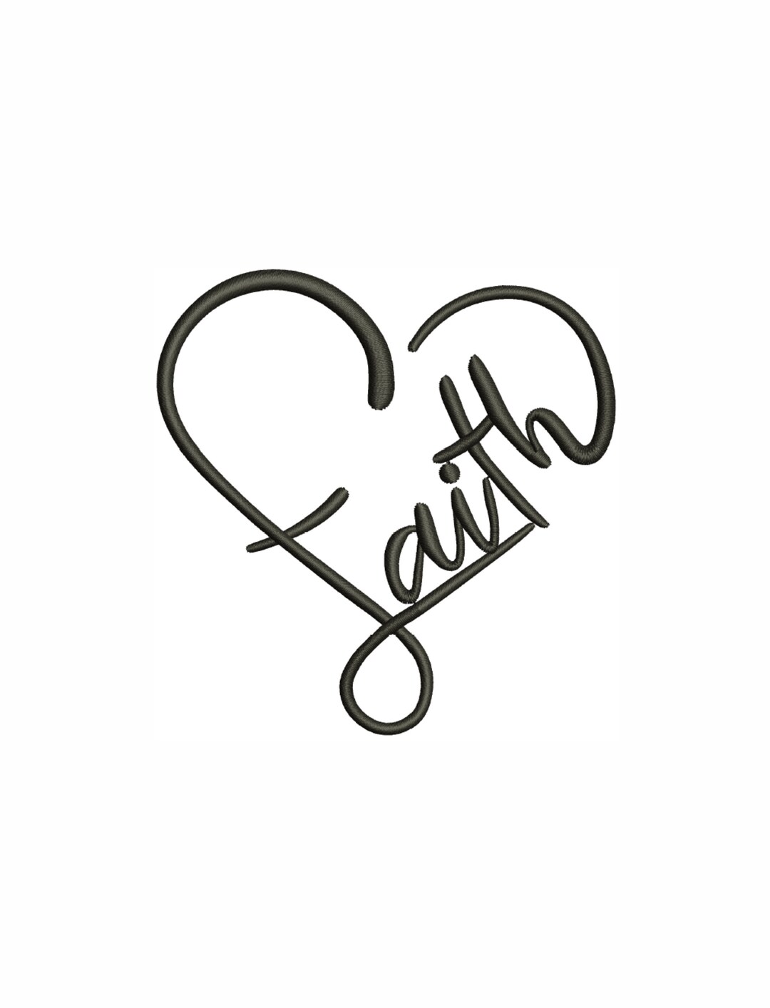 Faith With Heart Embroidery Design Faith Cross Dst File Faith Heart Pes