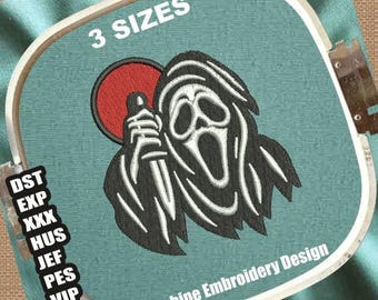 Ghost Face Embroidery Design | Scream Horror File (Digital Download)