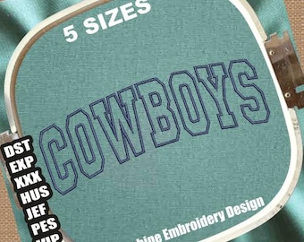 Cowboys Border Machine Embroidery Designs | Cowboys Letters Embroidery Patterns | Cowboys Embroidery Files | Cowboys Outline Embroidery File