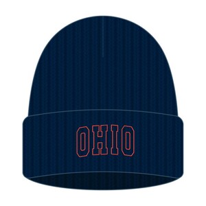 May include: A navy blue knit beanie with a red embroidered "OHIO" logo.