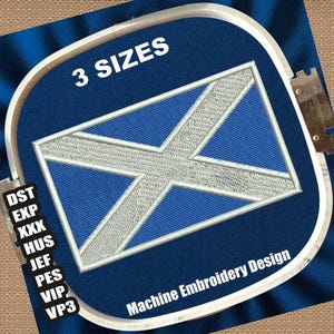 Scotland Flag Machine Embroidery Designs | Scottish Flag Embroidery Patterns | Flag of Scotland Embroidery | Scotland Nation Flag Embroidery