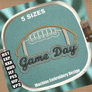 Diseño de bordado para el día del partido de fútbol / Archivo de bordado deportivo (descarga digital)