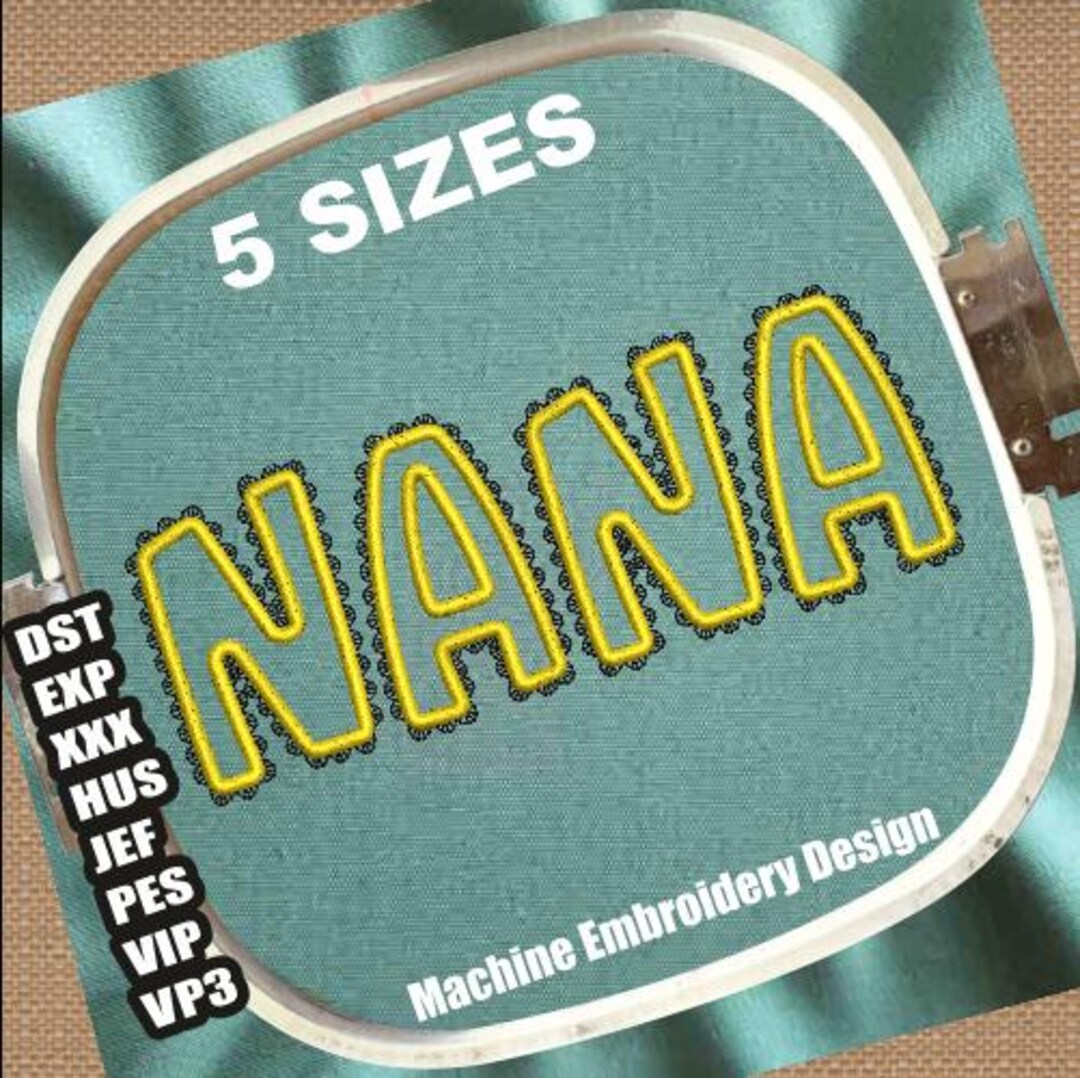 Nana Lace Applique Machine Embroidery Design | 5 Sizes (digital