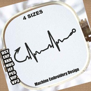 Vishaak Heartbeat machineborduurontwerpen | Borduurpatronen vis hartslag | Heartbeat DST PES-borduurbestand | Haakborduurwerk