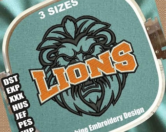 Lion Head Embroidery Design | Machine Embroidery DST Files