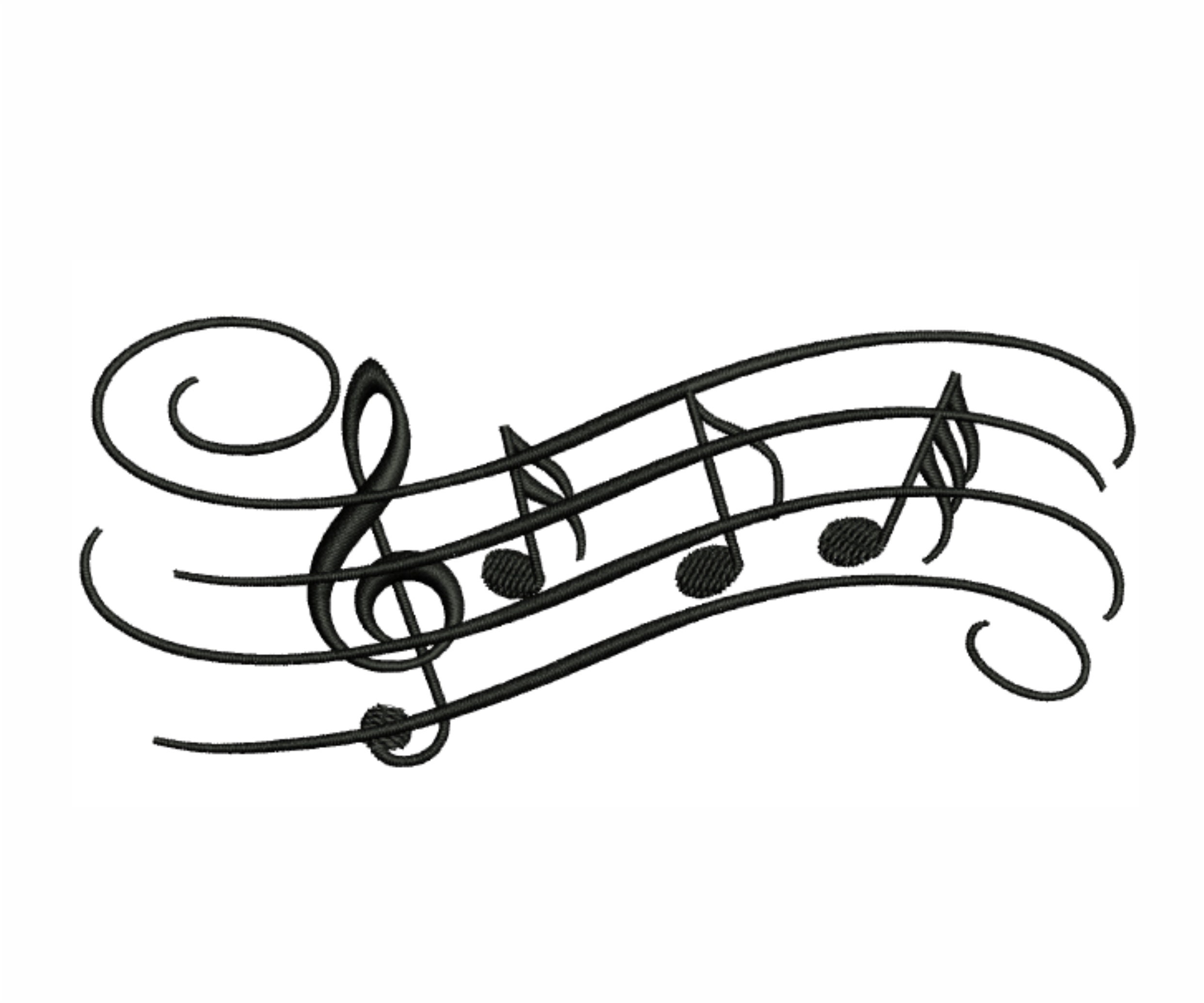 Music Note Outline Embroidery Designs