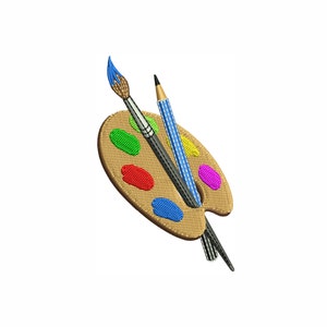 Art Palette Embroidery Design | Artist Palette Dst file | Paint Art Palette Pes file | Palette and Brush Embroidery | Palette Embroidery