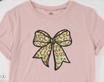 Leopard Coquette Bow Embroidery Design | Machine Embroidery Files (Digital Download)
