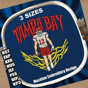 Diseños de bordado a máquina de Tampa Bay / Patrones de bordado de Tampa Bay / Archivos de bordado de letras de Tampa Bay Dst Pes Jef Exp, descarga instantánea