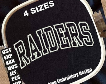 Raiders Applikation Stickmuster | Buchstaben, Borte (DST PES EXP)