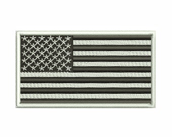 Black and White US Flag Embroidery Design | American Flag Dst file | USA Flag Pes file |  Flag of America Embroidery Design | Flag Sew file