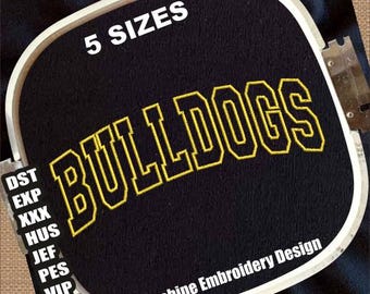 Bulldogs Buchstaben Maschinenstickerei | Outlines (5 Größen) (Digital Download)