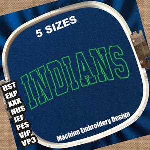 Indians Machine Embroidery Designs | Indians Letters Embroidery Patterns | Indians Outline Embroidery | Indians Embroidery Instant Download