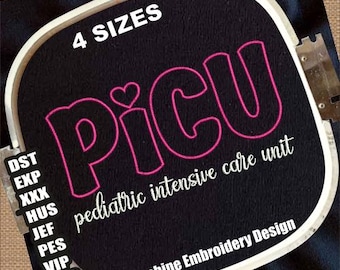 PICU Maschinenstickerei | Kinderintensiv Krankenschwester (Digitaler Download)
